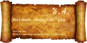 Waldman Anasztázia névjegykártya